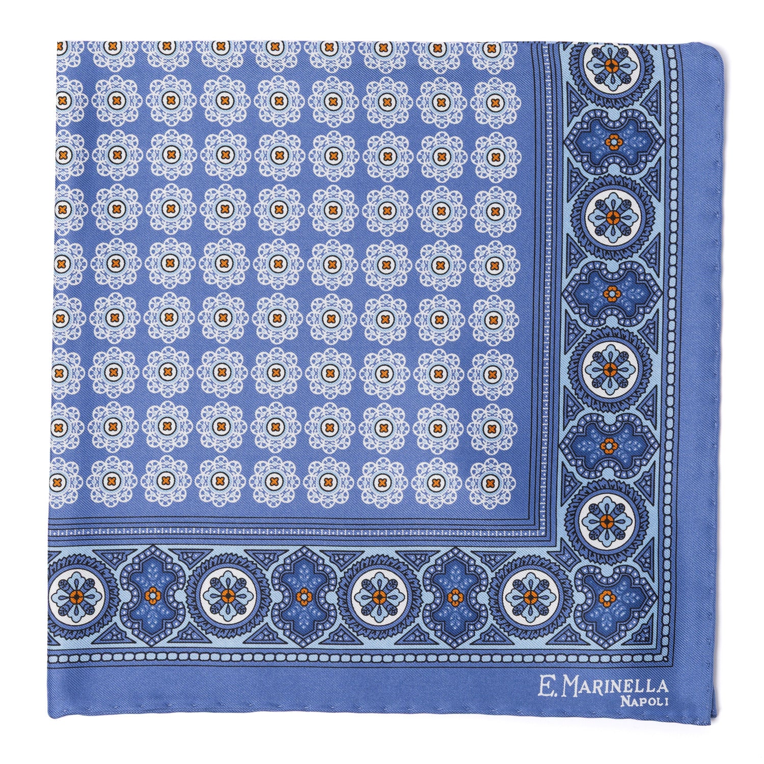 Patterned Pochette made from pure English Silk - hand-rolled